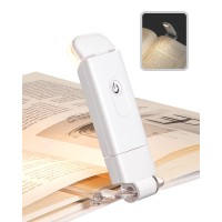 Dewenwils Usb Rechargeable Book Light, Warm White, Brightness Adjustable For Eye-Protection, Led Clip On Portable Bookmark Light For Reading In Bed, Car (White)