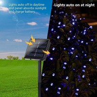 Joomer Blue Solar Christmas Lights 72Ft 200 Led 8 Modes Solar String Lights Waterproof Solar Fairy Lights For Christmas Decorations