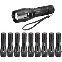 Led Tactical Flashlight Super Bright 2000 Lumen Led Flashlights Portable Outdoor Water Resistant Torch With 5 Light Modes10Pack