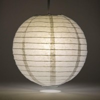 Quasimoon Paperlanternstore.Com (5-Pack) 16 Inch Gray/Grey Round Paper Lantern, Even Ribbing, Hanging Decoration