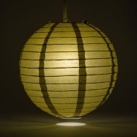 Quasimoon Paperlanternstore.Com (5-Pack) 12 Inch Silver Round Paper Lantern, Even Ribbing, Hanging Decoration