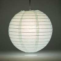 Quasimoon Paperlanternstore.Com (5-Pack) 12 Inch Arctic Spa Blue Round Paper Lantern, Even Ribbing, Hanging Decoration