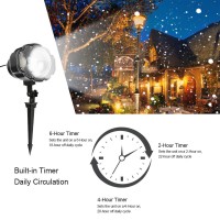 Borelor Snowfall Led Lights Ip65 Waterproof Mini Christmas Snowflake Projector Lamp Indoor Outdoor New Year Decoration Light With Rf Remote & Timer(High Brightness)