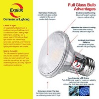 Explux Led Par20 Red Flood Light Bulbs, 60W Equivalent Direct Led Color Emission, Full-Glass Waterproof & Anti-Ageing, Dimmable, Red Colored Spotlight, 4-Pack