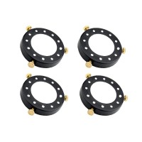 Stglighting 4-Pack Industrial Vintage Metal Decorative Ring Lighting Accessories For Pendant Light Wall Light Fixtures Lampshade Holder(Black)