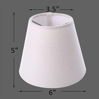 Chandelier Shades,Small Lamp Shade Hardback, Clip On Shades With White Linen Dia 3.5