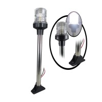 Pactrade Marine 12V Marine Boat Yacht Pontoon Navigation Anchor Light 360 Degrees All Around Nature White Led Splashproof Black Housing Uscg Certified Approved (Fixed Base (H=12.75