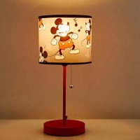 Disney Mickey Mouse 90Th Anniversary Stick Table Kids Lamp With Pull Chain, Themed Printed Decorative Shade