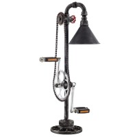 Modway Pedal Retro Modern Industrial Steel Bicycle Side End Table Lamp In