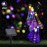 Solar String Lights, 22.9Ft 50 Advanced Waterproof Water Drop Mode Led Solar Fairy Lights, Outdoor Saint Valentine'S Day Lights For Patio, Lawn, Home, Garden, Wedding, Party Decorations