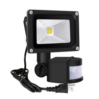 Z Motion Sensor Flood Lights Outdoor,10W Induction Led Lamp, Ip65 Waterproof Spotlight,6500K Led Sensor Light,Security Light With Us 3-Plug (Daylight White Gray)