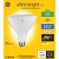 Ge Ultra Bright Led Light Bulb, Security Light, Warm White, Par38 Outdoor Floodlight Bulb