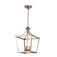 Warehouse Of Tiffany Sunsus 11-Inch Gold 3-Light Lantern Pendant