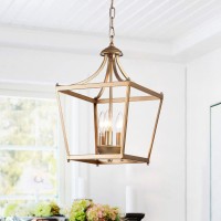 Warehouse Of Tiffany Sunsus 11-Inch Gold 3-Light Lantern Pendant