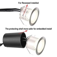 Smy Lighting Recessed Led Deck Light Kits With Black Protecting Shell F32Mm, In Ground Outdoor Landscape Lighting Ip67 Waterproof,12V Low Voltage For Garden,Yard Stair,Patio,Floor,Kitchen Decoration