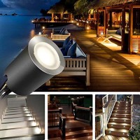 Smy Lighting Recessed Led Deck Light Kits With Black Protecting Shell F32Mm, In Ground Outdoor Landscape Lighting Ip67 Waterproof,12V Low Voltage For Garden,Yard Stair,Patio,Floor,Kitchen Decoration