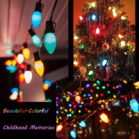 Goothy C7 Multicolor Christmas Lights Outdoor 25Ft Vintage Christmas String Lights With 27 Multicolor Ceramic Bulbs 2 Spare U