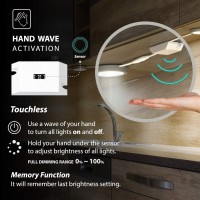 Eshine Under Cabinet Puck Lights With Hand Wave Sensor Circular Led Cabinet Lights Dimmable Pack Of 3 Cool White 6000K