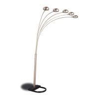 Revolutionize your homes lighting with this simple yet stunning modern floor lamp Featuring five lights each with a globeshaped shade atop a swiveling chromefinished arm this dimmable lamp lends a retroclassic look to your room decor The Floor lamp will a