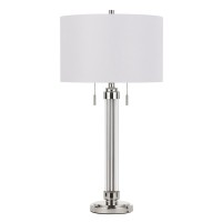 60w X 2 Montilla MetalAcrylic Table Lamp With Fabric Shade