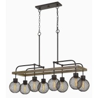 60w X 8 Forio Metal Chandelier With Mesh Round Shade Edison Bulbs Not Included