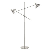 Cal Lighting BO2794FLBS Transitional Two Light Floor Lamp from Canterbury collection in Verde finish 1100 inches Two Light Floor Lamp from the Canterbury collection Transitional Two Light Floor Lamp from Canterbury collection in Brushed Steel finish 1100 