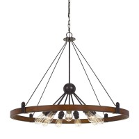 Cal Lighting FX36989 Transitional Nine Light Chandelier from Lucca collection in Bronze Dark finish 2875 inches Nine Light Chandelier from the Lucca collection Transitional Nine Light Chandelier from Lucca collection in OakIron finish 2875 inches