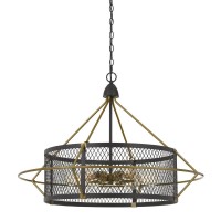 60w X 6 Caserta Metal Chandelier With Mesh Shade Edison Bulbs Not Included