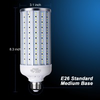 60 Watt Led Corn Light Bulb(500W Equivalent),5500 Lumen 6000K,Cool Daylight White Led Street And Area Light,E26/E27 Medium Base,For Outdoor Garage Factory Warehouse High Bay Barn Backyard And More