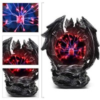 Anqia Plasma Ball Lamp Touch Sensitive,Party Magical Electrostatic Red Color Crystal Ball For Halloween (Evil Dragon)