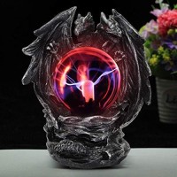 Anqia Plasma Ball Lamp Touch Sensitive,Party Magical Electrostatic Red Color Crystal Ball For Halloween (Evil Dragon)