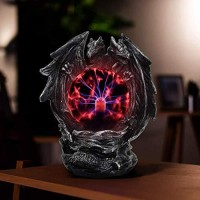 Anqia Plasma Ball Lamp Touch Sensitive,Party Magical Electrostatic Red Color Crystal Ball For Halloween (Evil Dragon)