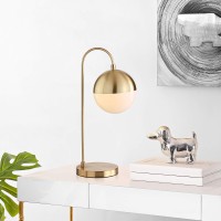 Safavieh Lighting Collection Cappi Modern Brass Gold Orb 21Inch Bedroom Living Room Home Office Desk Dorm Study Nightstand Task