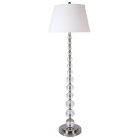 The 57 Modern Floor Lamp features progressive clear glass bulbs that descend down the stem to create a wonderfully modern functional lamp Chrome base and decorative finial combine with the intricate bulb workmanship to form a lighting piece that you will 