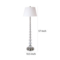 The 57 Modern Floor Lamp features progressive clear glass bulbs that descend down the stem to create a wonderfully modern functional lamp Chrome base and decorative finial combine with the intricate bulb workmanship to form a lighting piece that you will 