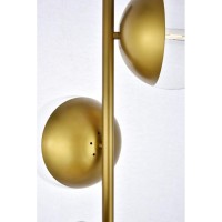 Eclipse 3 Lights Brass Floor Lamp With Clear Glass