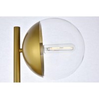 Eclipse 3 Lights Brass Floor Lamp With Clear Glass