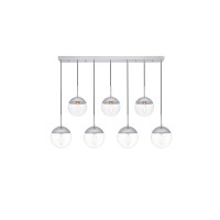 Eclipse 7 Lights Chrome Pendant With Clear Glass