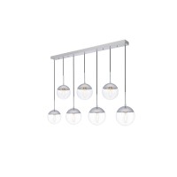 Eclipse 7 Lights Chrome Pendant With Clear Glass