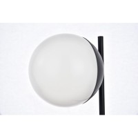 Eclipse 1 Light Black Table Lamp With Frosted White Glass