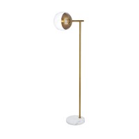 Eclipse 1 Light Brass Floor Lamp With Clear Glass