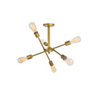 Axel 6 Lights Brass Flush Mount