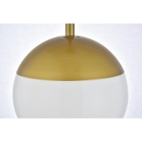 Eclipse 1 Light Brass Pendant With Frosted White Glass