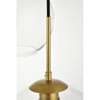 Baxter 3 Lights Brass Pendant With Clear Glass