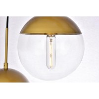 Eclipse 5 Lights Brass Pendant With Clear Glass