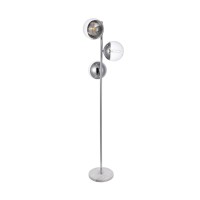 Eclipse 3 Lights Chrome Floor Lamp With Clear Glass