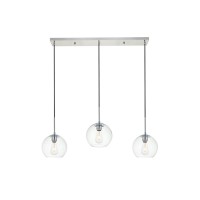 Baxter 3 Lights Chrome Pendant With Clear Glass