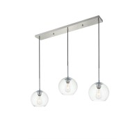 Baxter 3 Lights Chrome Pendant With Clear Glass