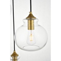 Destry 3 Lights Chrome Pendant With Clear Glass