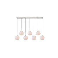 Baxter 7 Lights Chrome Pendant With Frosted White Glass